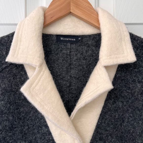 Witteveen Charcoal & Cream Trim Wool-Blend Jacket S - Picture 7 of 15